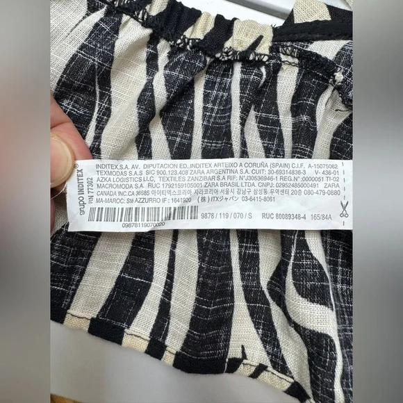 Zara Black and White Zebra Print Blouse - Picture 9 of 10